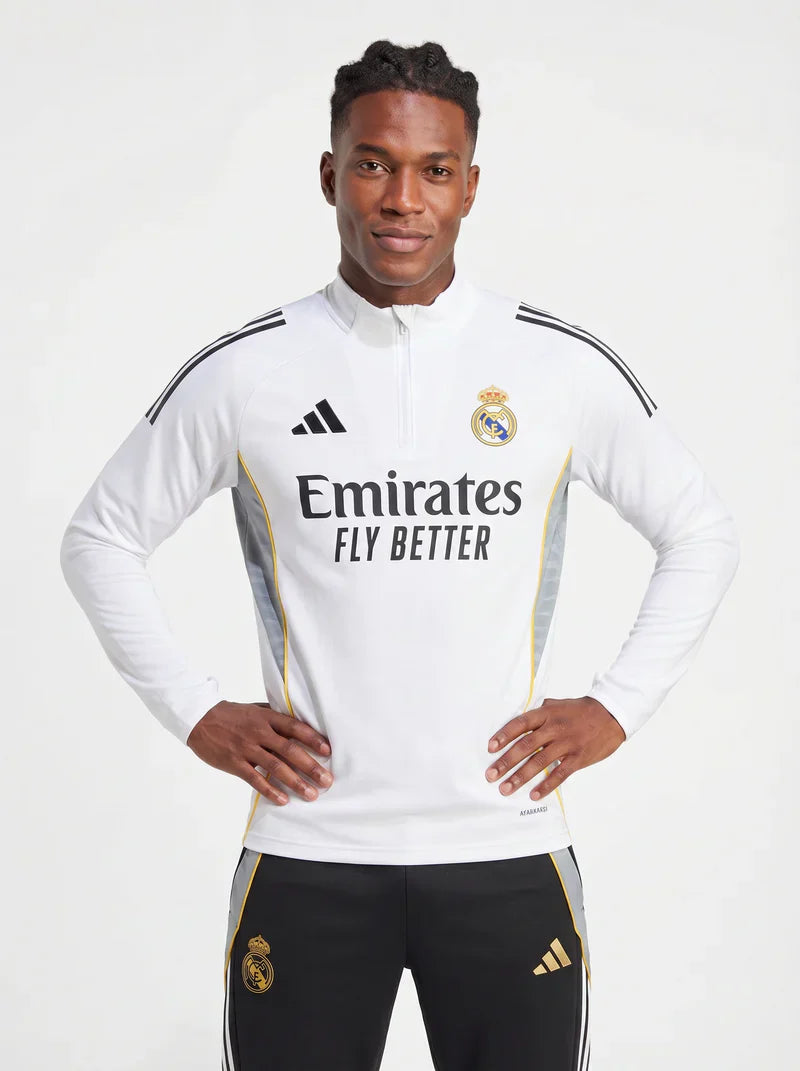2025/2026 REAL MADRID WHITE AND BLACK TRACKSUIT