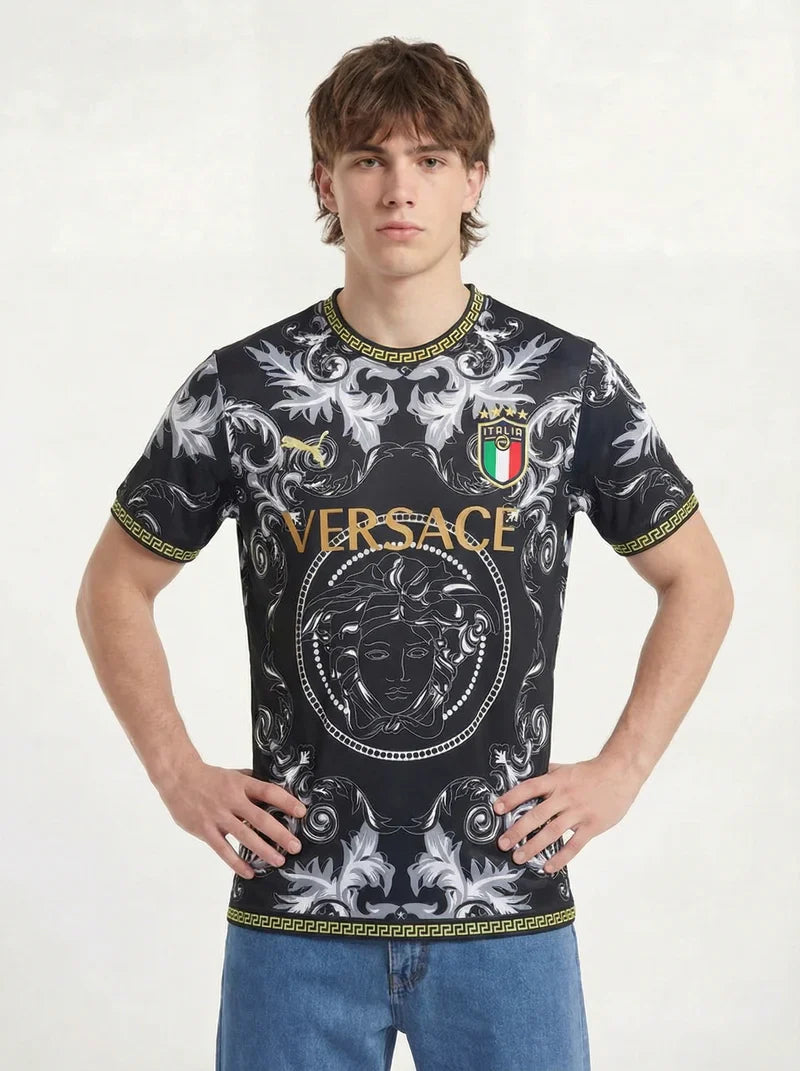 ITALY 2023 CONCEPT VERSACE BLACK HOME SHIRT